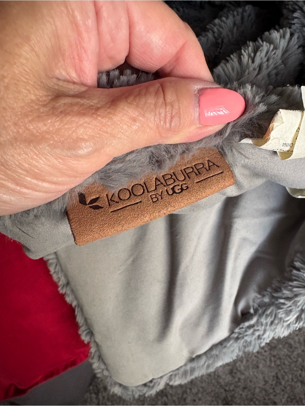 UGG Koolaburra Gray Faux Fur Comforter Accent Throw